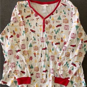 LC Lauren Conrad Womens Christmas Pj set with Red Trim